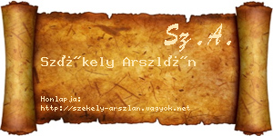 Székely Arszlán névjegykártya