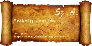 Székely Arszlán névjegykártya